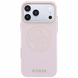 Guess Perforated 4G Gold Logo MagSafe ümbris mudelile iPhone 17 Pro / 18 Pro – värv: roosa