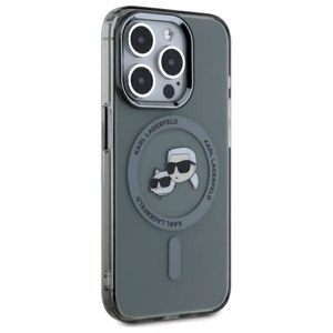Karl Lagerfeld KLHMP15XHLSKCK Чехол iPhone 15 Pro Max 6.7" чёрный/чёрный IML металлические головы Karl&Choupette MagSafe
