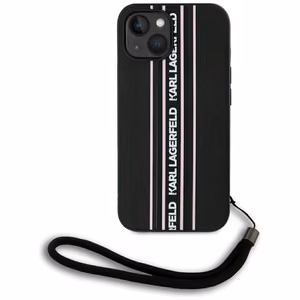 Karl Lagerfeld Saffiano Athleisure Stripes Cord iPhone 15 Ümbris - Roosa