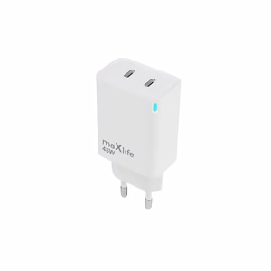 Maxlife MXTC-09-45CC GaN PD QC зарядное устройство 2x USB-C 45W белый