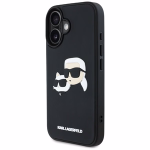 Karl Lagerfeld HC 3D Rubber Double Heads iPhone 16 Ümbris - must