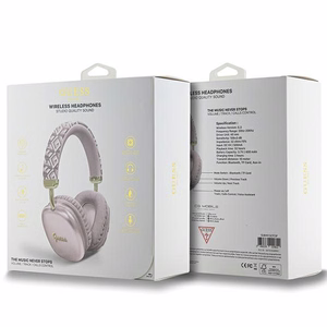 Guess GCube Metallic Script Logo Headphones - Pink