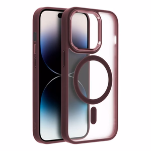 MATTE MAG COVER Ümbris compatible with MagSafe jaoks IPHONE 17 plum punane