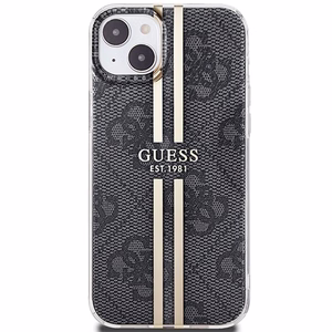 Guess IML 4G kuldne Stripe ümbris jaoks iPhone 15 Plus / 14 Plus - must