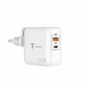 СЕТЕВОЕ ЗАРЯДНОЕ УСТРОЙСТВО T-PHOX MEGA T-PP09 GAN PD 65W USB/USB-C БЕЛОЕ