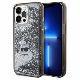 Karl Lagerfeld Liquid Glitter Choupette ümbris jaoks iPhone 13 Pro / 13 - läbipaistev