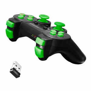 Esperanza EGG108G Gaming Controller must, roheline USB 2.0 Gamepad Analogue / Digital PC, Playstation 3