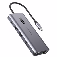 Choetech multifunctional HUB koos ekraan 12in1 USB-C to USB-C / USB-A / HDMI / VGA / AUX / SD / TF hall (HUB-M26)