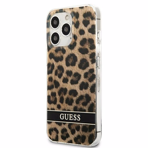 Guess GUHCP13LHSLEOW iPhone 13 Pro / 13 6.1" коричневый/коричневый жёсткий чехол Leopard