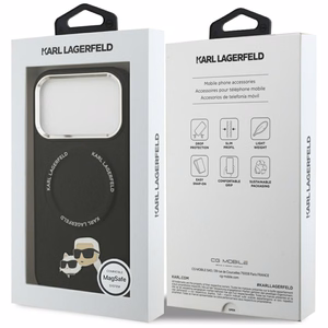 KARL LAGERFELD ümbris jaoks IPHONE 17 Pro Max compatible with MagSafe KLHMP17XPSMLRKCK (PU K&C Pins) must