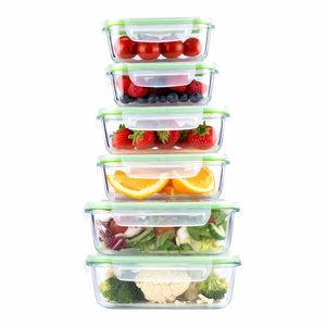 Alpina kaanega klaasist toidukarpide komplekt, 370 / 640 / 1050 ml, 6 tk