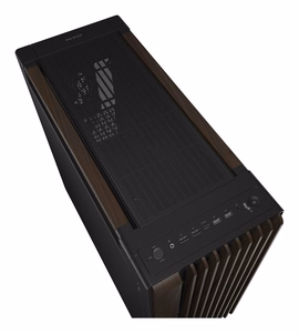 ASUS ProArt PA602 puidudisainiga moodne must keskmise tornmõõduga arvutikorpus metallpaneeliga, must/puit