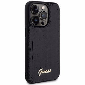 Guess Sequin Script Metal чехол для iPhone 13 Pro Max - чёрный