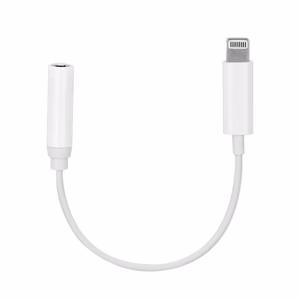 Adapter AUX Lightning (male) to Jack 3,5 mm (female) valge