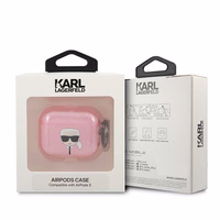Karl Lagerfeld Glitter Karl's Head ümbris AirPods 3 jaoks - roosa