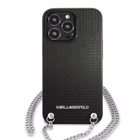 Karl Lagerfeld Leather Textured and Chain Ümbris jaoks iPhone 13 Pro Max 6.7" - must