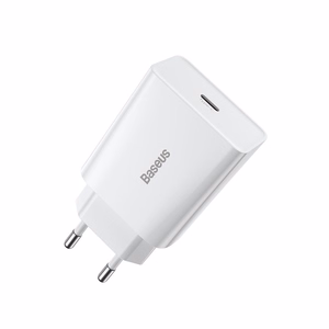 Быстрое зарядное устройство Baseus Speed Mini, USB-C, PD, 3A, 20W (белый)