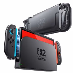 Supcase Crystal Ümbris jaoks Nintendo Switch 2 - Läbipaistev Must