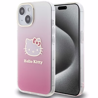 Hello Kitty IML Gradient Electrop Kitty Head ümbris jaoks iPhone 15 - roosa