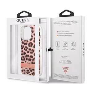 Guess GUHCP13LHSLEOP iPhone 13 Pro / 13 6.1" розовый/розовый жёсткий чехол Leopard