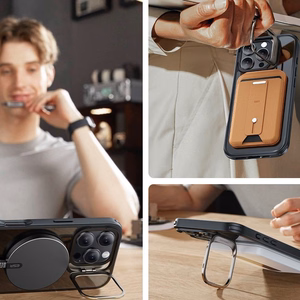 ESR Classic Hybrid Kickstand Halolock MagSafe Ümbris Set + Karastatud klaas jaoks iPhone 16 Pro - Clear