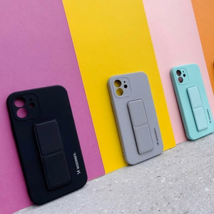 Wozinsky Kickstand Case iPhone 13 mini silikoonist ümbris koos statiiviga roosa