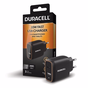 Duracell võrgulaadija (DRACUSB19-EU) – 20 W, must