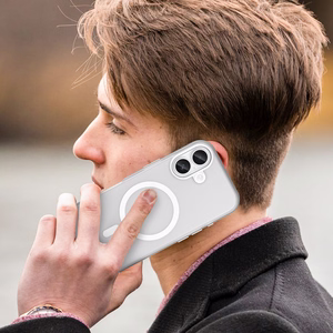 Magnetic Abrasive iPhone 17 Ümbris Compatible with MagSafe - Matt Valge