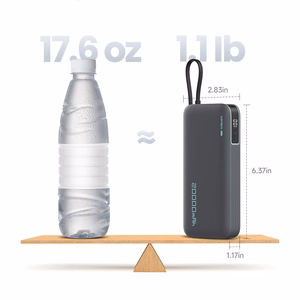 Cuktech CUKP200NGLLG sisseehitatud USB-C-kaabliga akupank, 20000 mAh, 55 W, valge