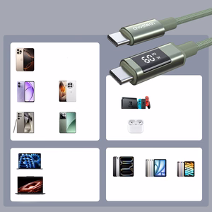 Choetech XCC-1068 PD 60W USB-C - USB-C kaabel ekraaniga 1.2 m - roheline