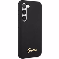 Guess GUHCS23SSLSMK S23 S911 must/must hardcase Silicone Vintage kuldne Logo