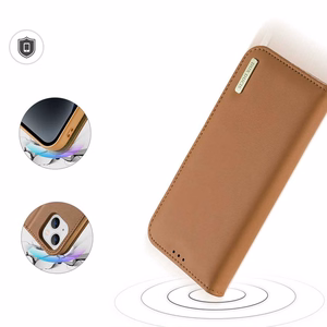 DUX DUCIS wallet ümbris HIVO jaoks IPHONE 15 Plus brown