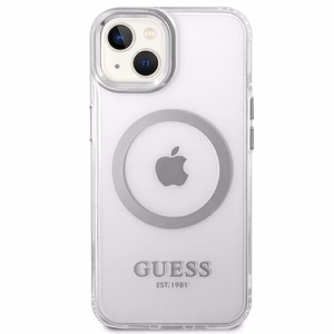 Guess GUHMP14SHTRMS iPhone 14 6.1" hõbedane/hõbedane hard ümbris Metal Outline Magsafe