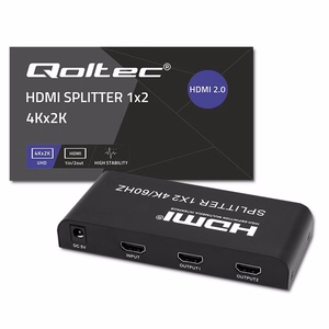 Qoltec 51797 aktiivne HDMI jagur 2 x HDMI 4K x 2K | 6Gb/s | 60Hz