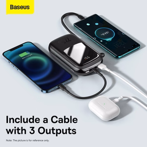 Baseus Power Bank 20000mAh Qpow Pro - USB + Type C - PD 22,5W with Type C cable (PPQD060301) black