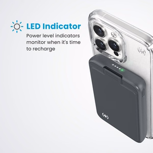 Speck StandyBank + ClickLock 5000 mAh magnetiline akupank tugijalaga, kuni 15 W juhtmevaba laadimine, MagSafe'iga ühilduv, must