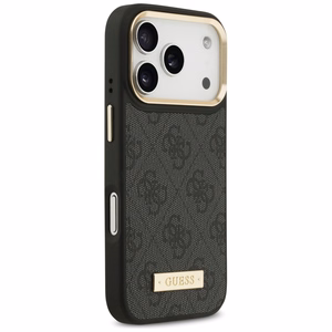 Guess 4G Logo Plate MagSafe Чехол для iPhone 17 Pro - чёрный
