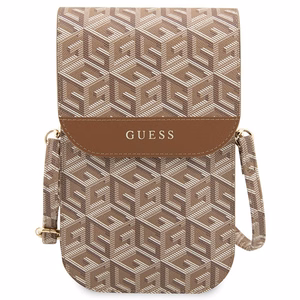 Guess bag jaoks phone GUWBHGCFSEW brown Wallet GCube Stripe