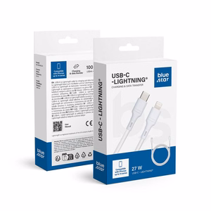 Kaabel USB C to Lightning Sinine Star 2,4A 27W 1 m DC-001CL2.4 valge