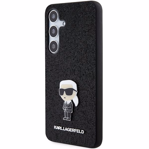 Karl Lagerfeld Fixed Glitter Ikonik Logo Metal Pin ümbris jaoks Samsung Galaxy S24+ - must
