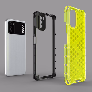 Honeycomb Case kaitsekate TPU kaitserauaga Xiaomi Poco M3 läbipaistev