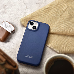 Чехол iCarer CE Premium Leather Folio для iPhone 14 Plus магнитный с откидной крышкой MagSafe синий