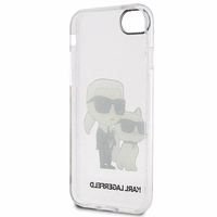 Karl Lagerfeld KLHCI8HNKCTGT iPhone 7/8/ SE 2020 / SE 2022 läbipaistev hardcase Gliter Karl&Choupette