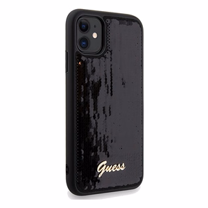 GUESS ümbris jaoks IPHONE 11 GUHCN61PSFDGSK (Sequin Script Metal) must