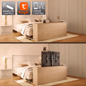 Maclean MC-866T nutikas mootoriga elektriline teleritõstuk, TUYA mobiilirakendus, põrandakinnitus, Alexa, Google Home, 37-80", 60 kg, kapile, VESA (EL pistik)