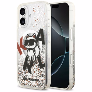 Karl Lagerfeld Liquid Glitter Choupette Logo MagSafe Ümbris jaoks iPhone 17 - Clear