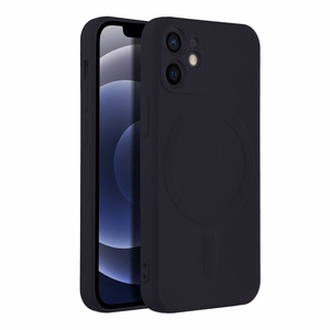Чехол для iPhone 12 Mini силиконовый Mag Cover совместимый с MagSafe чёрный