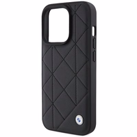 BMW Leather Quilted ümbris jaoks iPhone 15 Pro Max - must