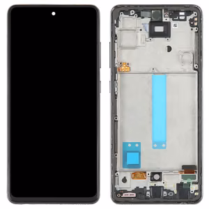 LCD ekraan Samsung A525/A526 A52 4G/5G 2021 puuteekraani ja raamiga Awesome Black OLED (tegeliku suurusega)