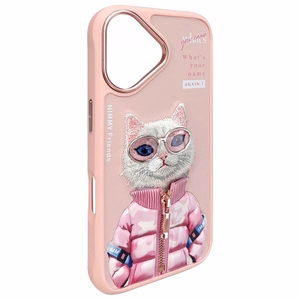 Nimmy Cool&Cute 2.0 Cat Ümbris jaoks iPhone 16 - Roosa